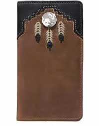 leather waist belt with sleek buckle for skirts -SILVER CREEK RODEO MEN'S WALLET/ 06269