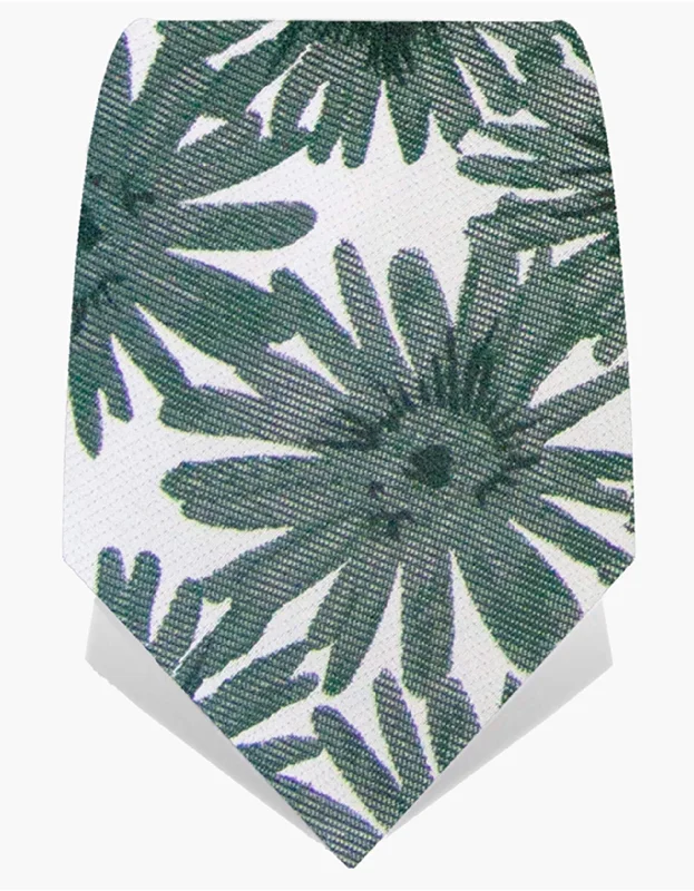 elegant silk necktie options for business wear-Green Daisy Tie