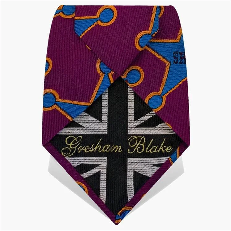 vibrant silk necktie sets for weddings-Purple & Blue Sheriff Tie