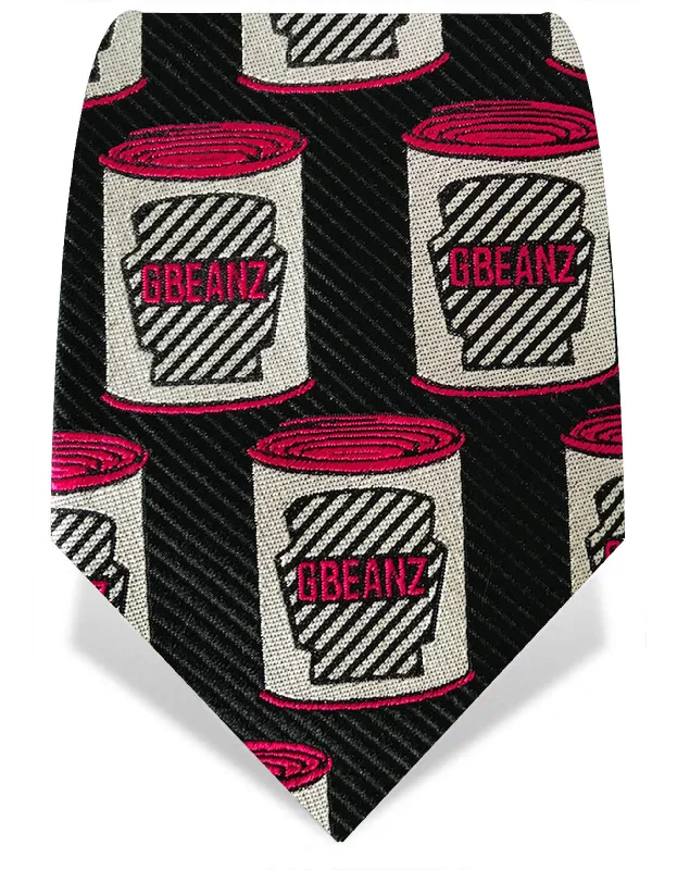 affordable silk necktie ideas for business-Black & Pink Gbeanz Tie