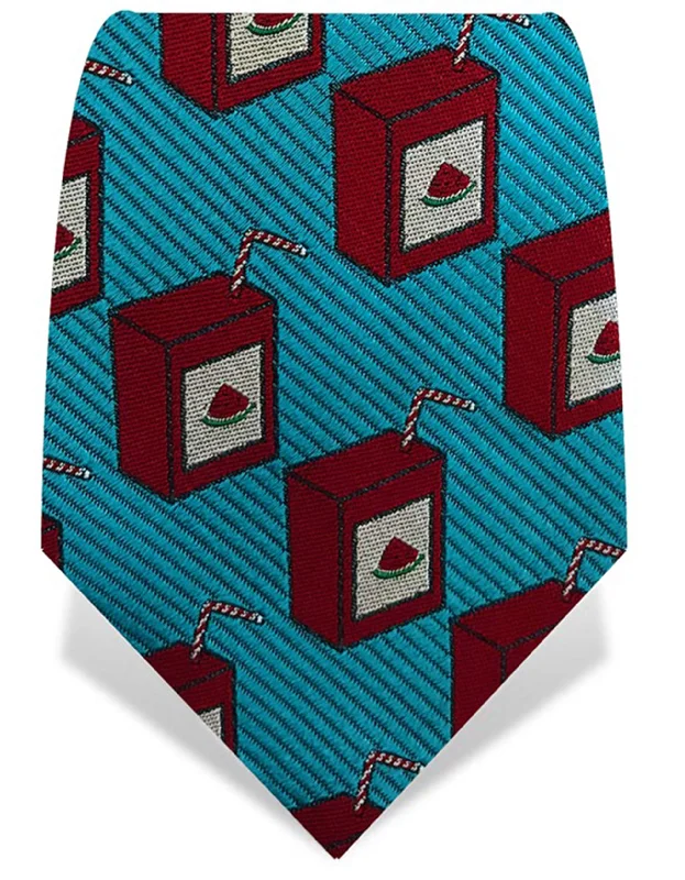 stylish business silk tie designs-Turquoise & Red Watermelon Juice Tie