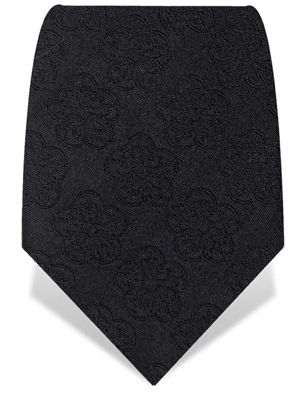 high-quality silk necktie designs for weddings-Black GB Logo Tie