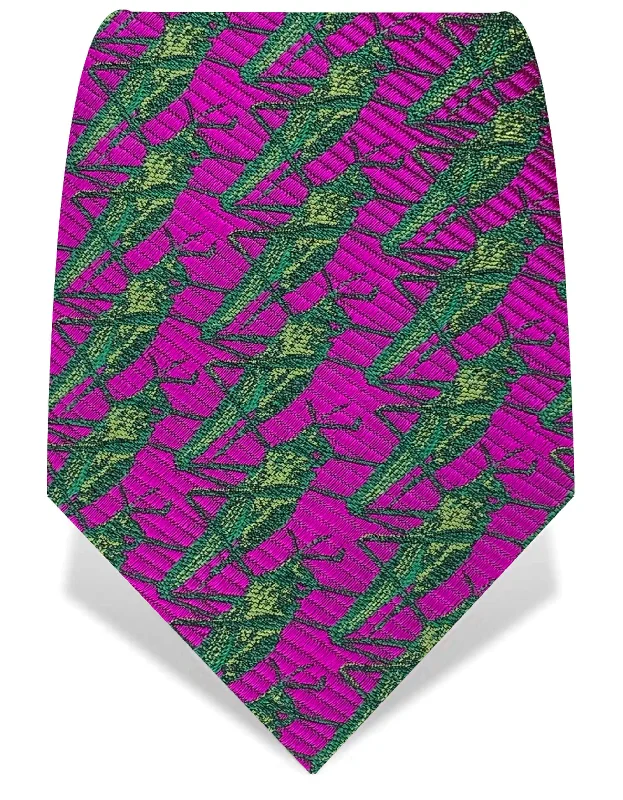 stylish wedding necktie ideas for men-Fuchsia & Green Grasshopper Tie