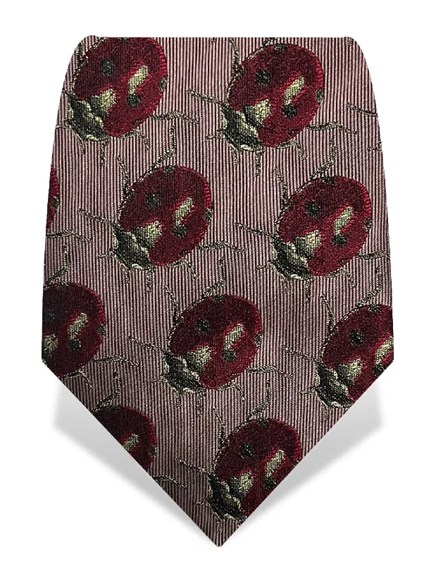 elegant business silk necktie designs-Pink Lady Bugs Tie