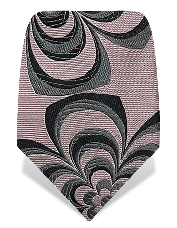 affordable silk necktie options for business wear-Pink & Yellow Daisies Mixed Silk Jacquard Tie