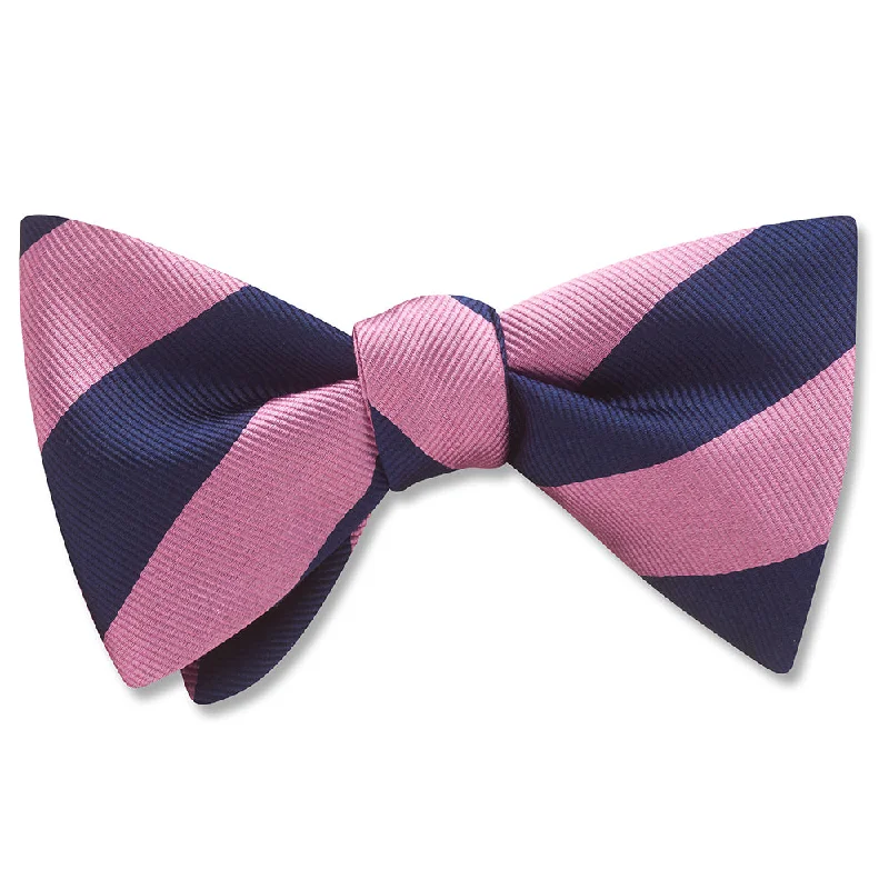 premium business silk tie sets-Academy Pink/Navy - Dog Bow Ties