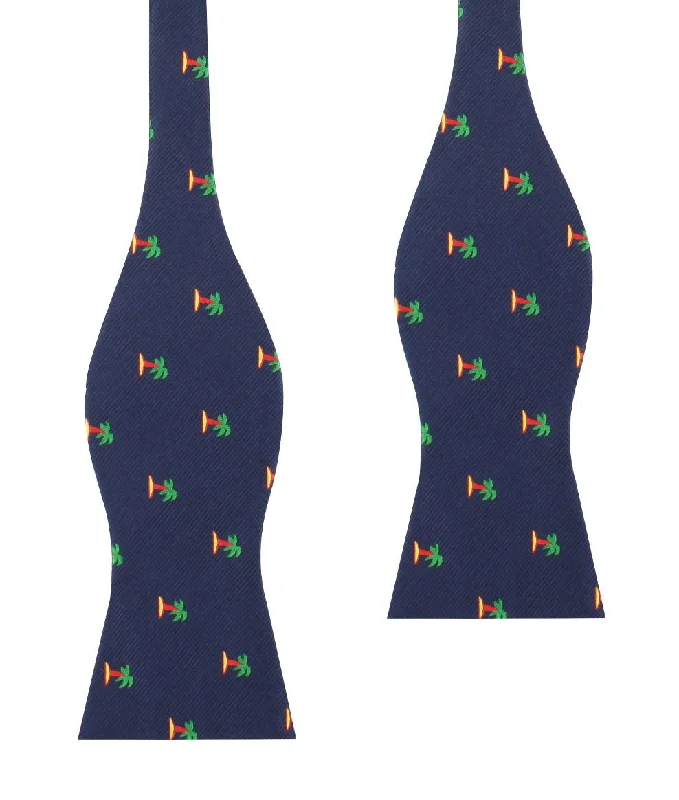 modern wedding silk tie sets-Aruba Palm Tree Self Bow Tie