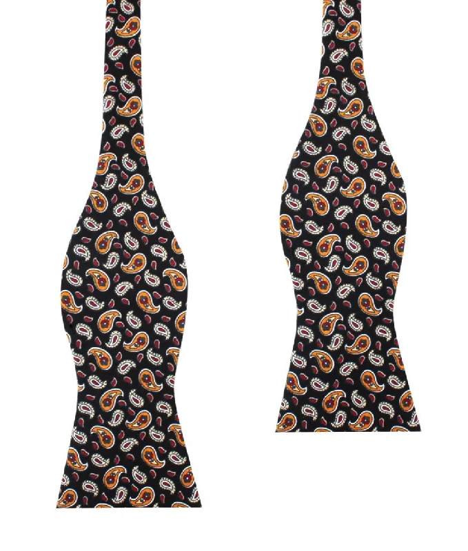 affordable silk necktie sets for office wear-Azerbaijan Paisley Self Bow Tie