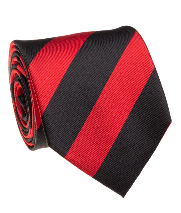 stylish silk necktie ideas for office meetings-Aztec Black And Red Rep Stripe Tie