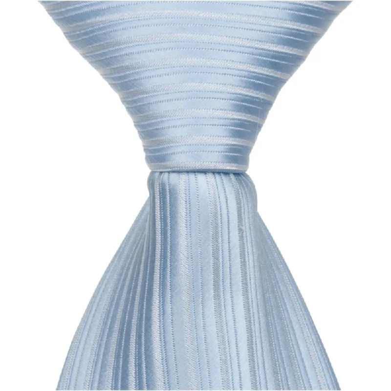 business necktie designs for wedding parties-B1 - Pale Blue Pinstripe - Varied Widths