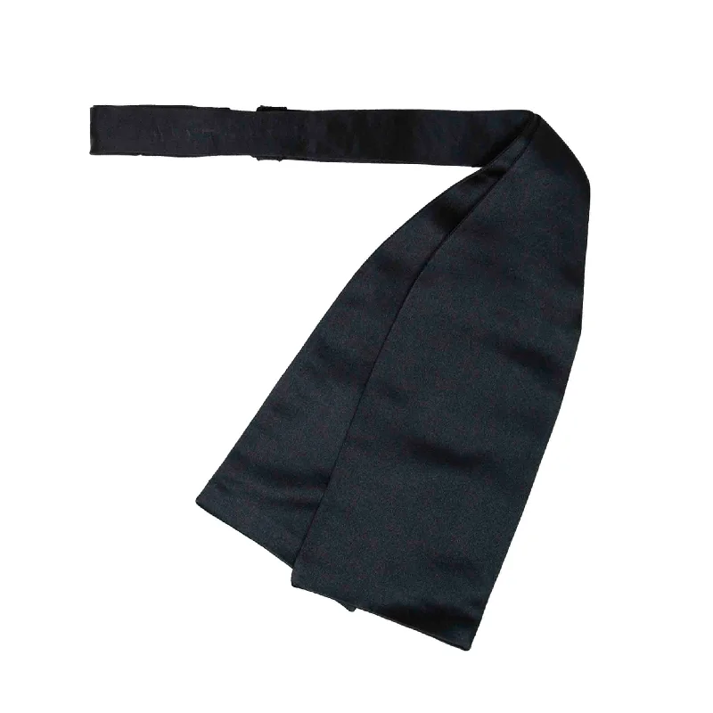 best silk wedding necktie styles-Black Self-Tie Silk Batwing Bow Tie