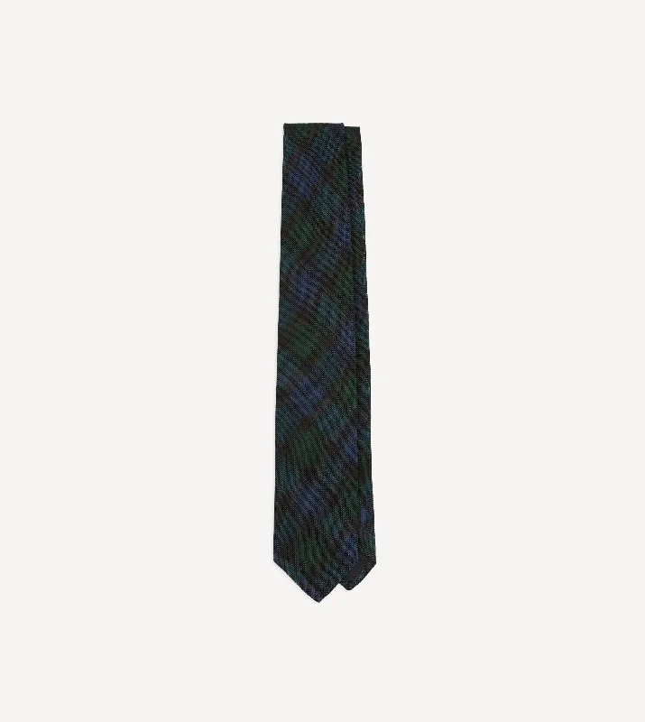 trendy office silk necktie combinations-Blackwatch Fine Woven Grenadine Silk Tipped Tie