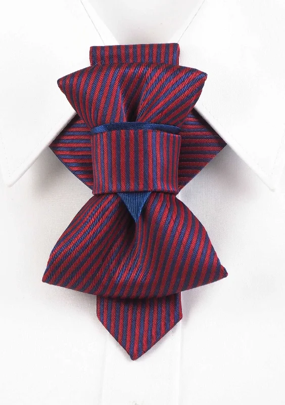 trendy office silk necktie combinations-BOW TIE "BLUE LINE I"