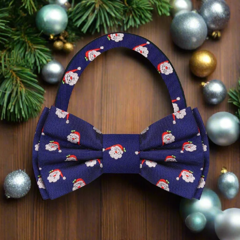 modern wedding necktie sets for men-Santa Bow Tie