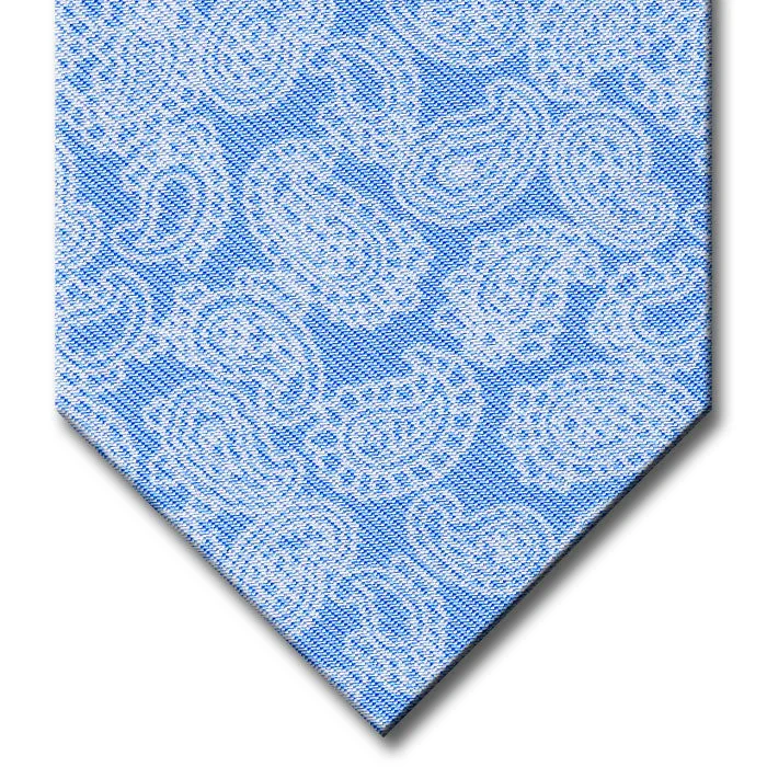 trendy silk necktie styles for office wear-Blue with White Paisley Pattern Tie