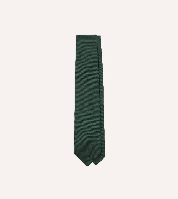 elegant silk bow ties for wedding parties-Bottle Green 50oz Silk Twill Tipped Tie