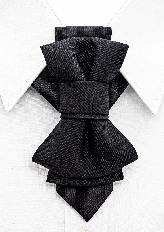 premium silk wedding necktie packs-BOW TIE "BLACK CLASSIC"