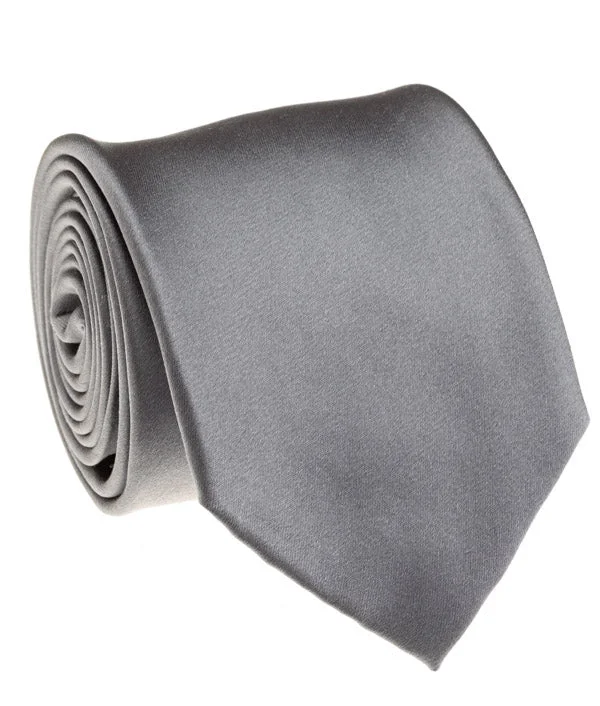 best office silk necktie designs for men-Charcoal Satin Tie