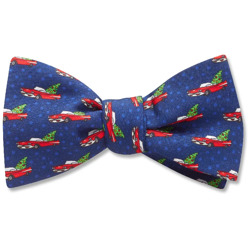 slim silk necktie combinations for office wear-Christmas Drive - Dog Bow Ties