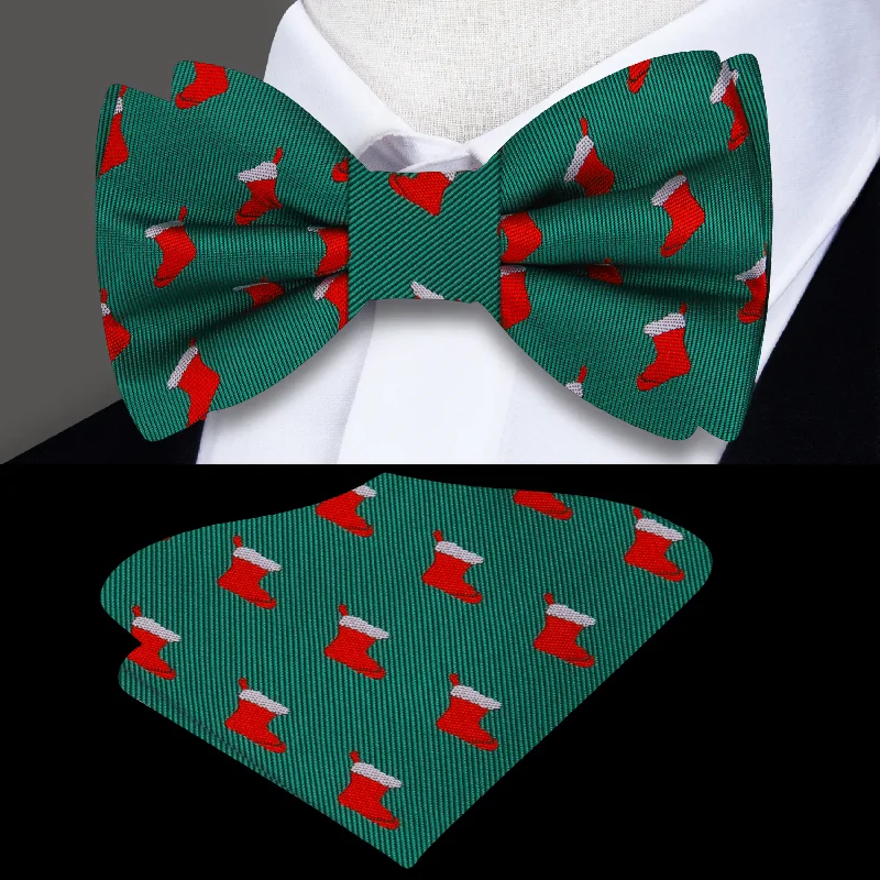 modern silk necktie ideas for weddings-Christmas Stockings Bow Tie