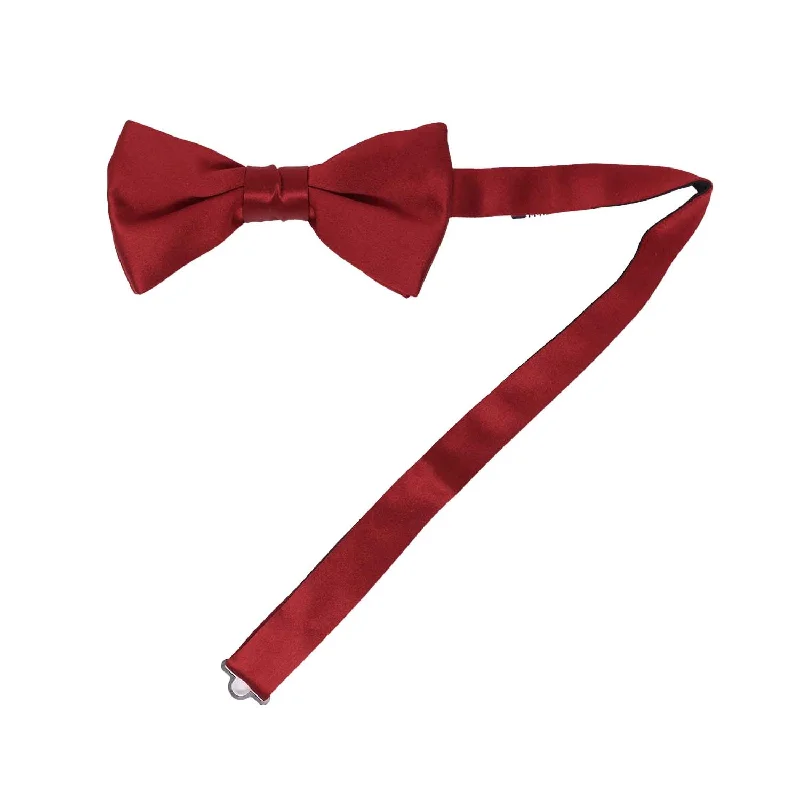 fashionable wedding silk necktie ideas-Red Silk Satin Bow Tie, Classic Pre-tied