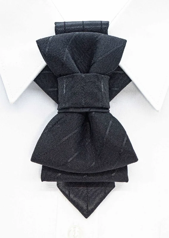 vibrant silk necktie combinations for weddings-BOW TIE "BLACK LINE"