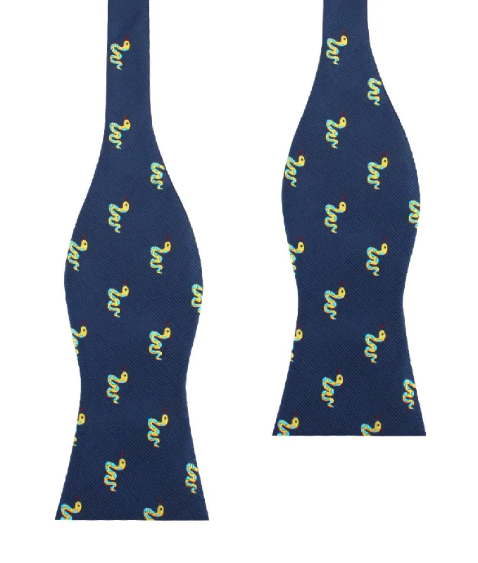 high-end silk necktie options for business events-Corn Yellow Snake Self Bow Tie