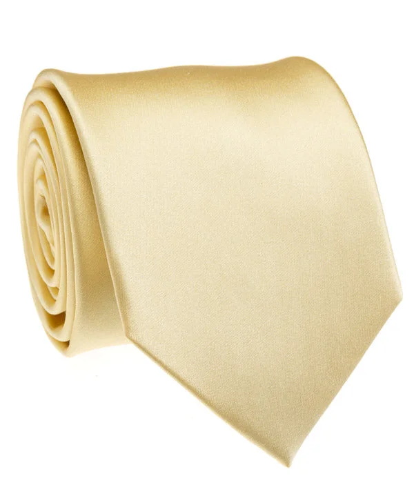 premium office silk necktie ideas for business wear-Cream Satin Tie