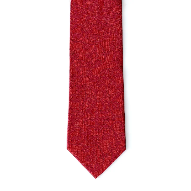 business silk necktie designs for weddings-CSO Filigree Tie, Red