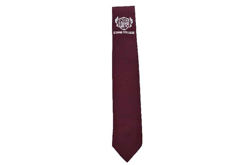 elegant silk necktie styles for business-Embroidered Tie - Etham College