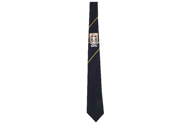 premium silk necktie options for weddings-Embroidered Tie - St Francis Matric