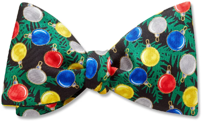 premium silk wedding necktie packs-Festive Fir - bow ties