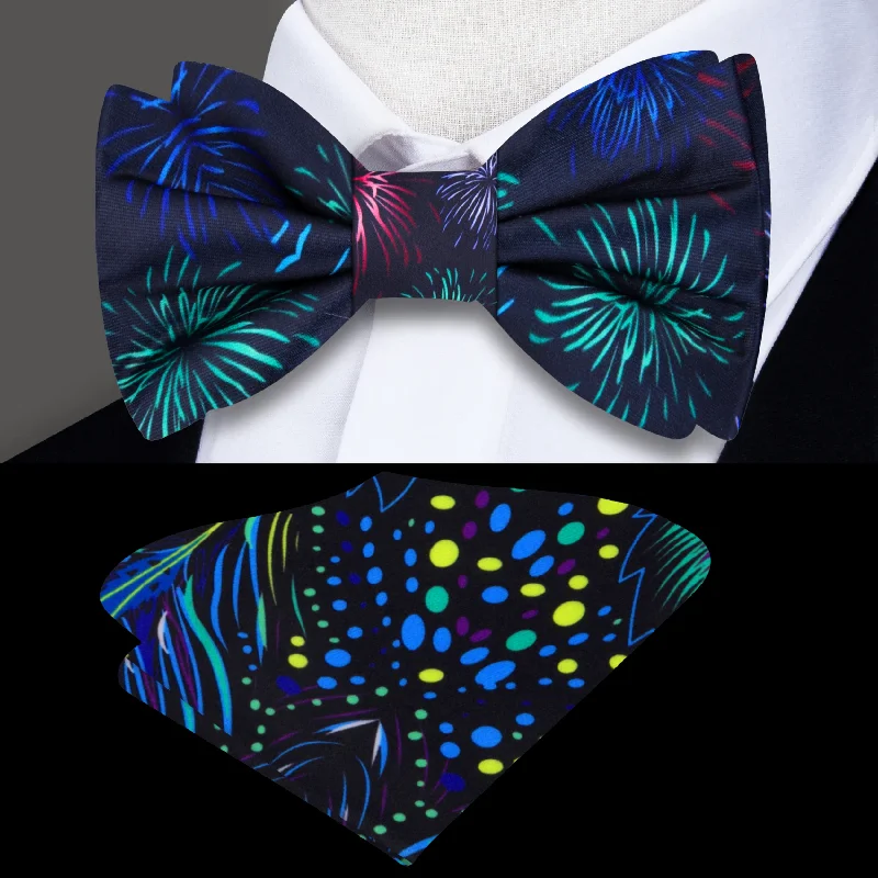 affordable silk bow ties for business events-Fireworks Bow Tie