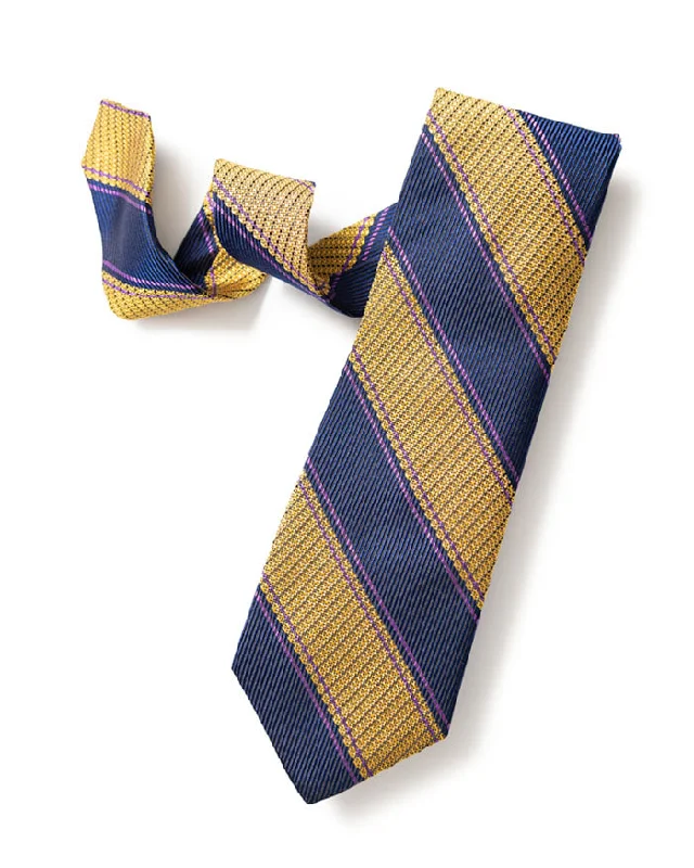 business silk tie options for formal events-Gold University Stripe Tie