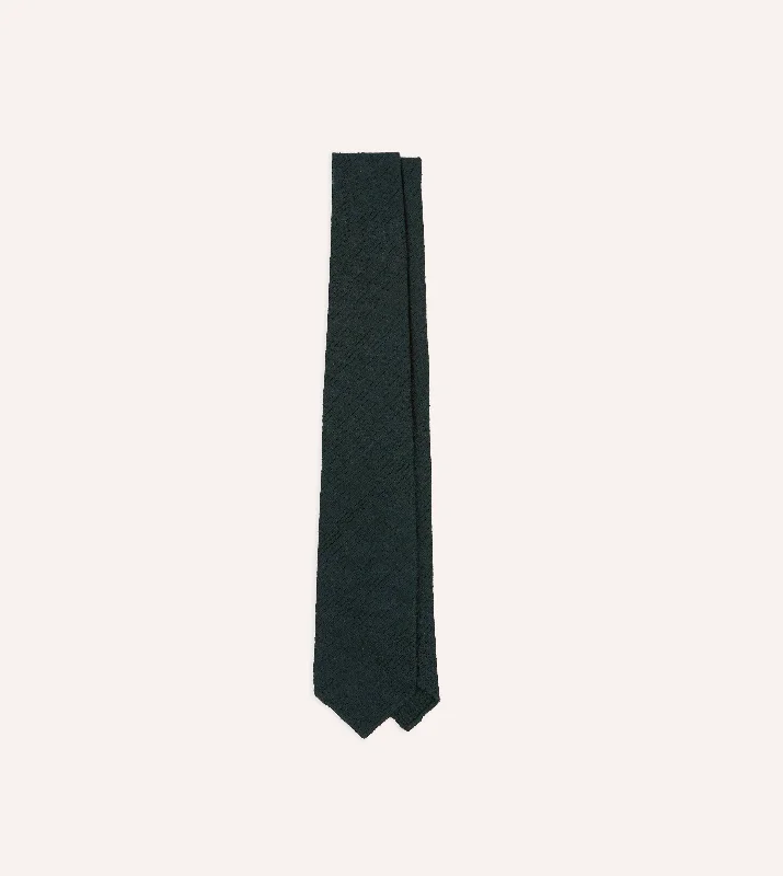 unique wedding necktie patterns for men-Green Shantung Silk Hand-Rolled Tie