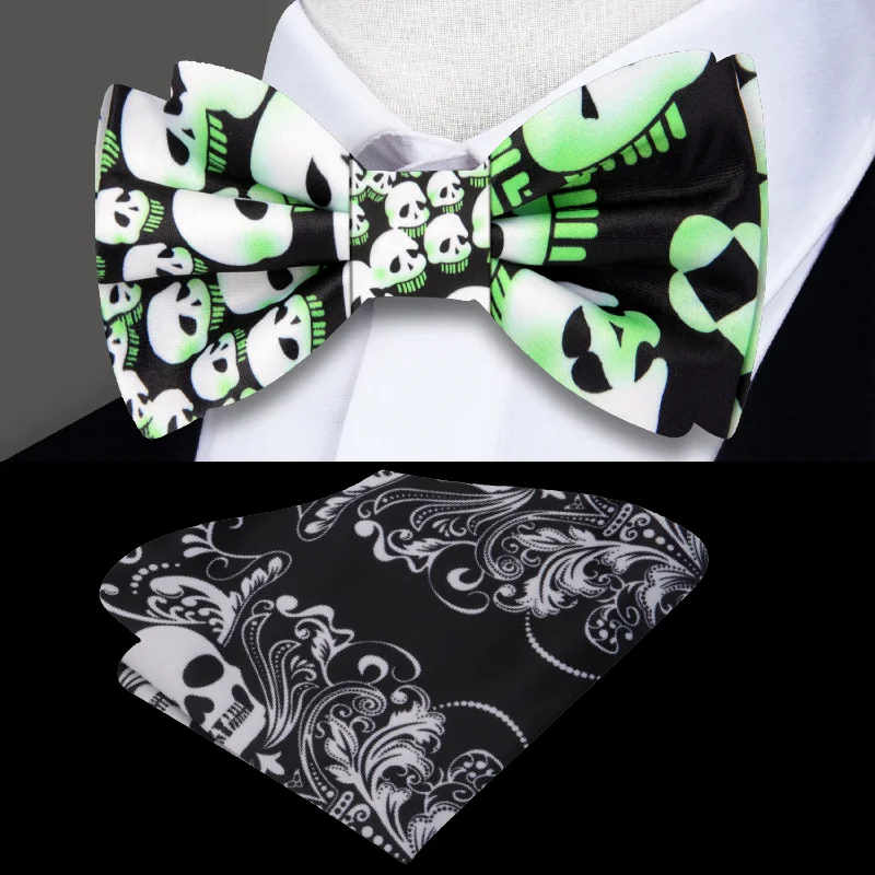 luxurious silk necktie sets for weddings-Hypnotizing Skulls Bow Tie