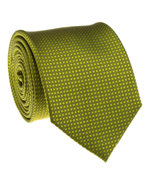 vibrant silk necktie combinations for weddings-Green Solid Grid Tie