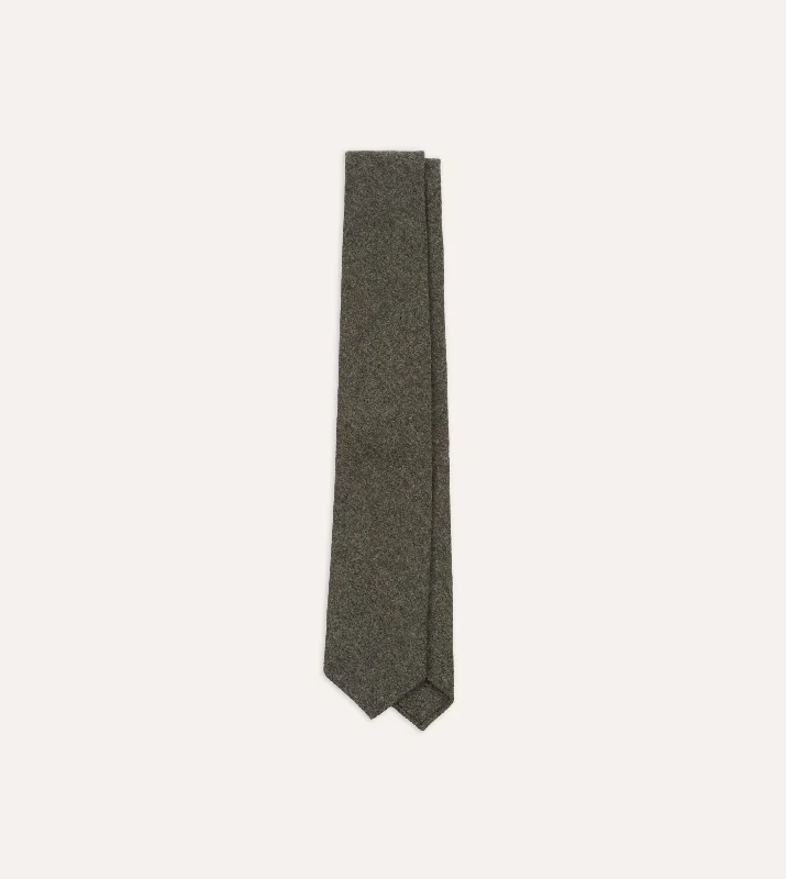 affordable silk bow ties for weddings-Grey Brushed Solid Hand Rolled Wool Tie