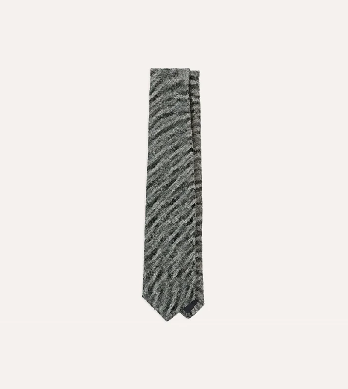 stylish silk necktie designs for formal events-Grey Shetland Wool Tipped Tie