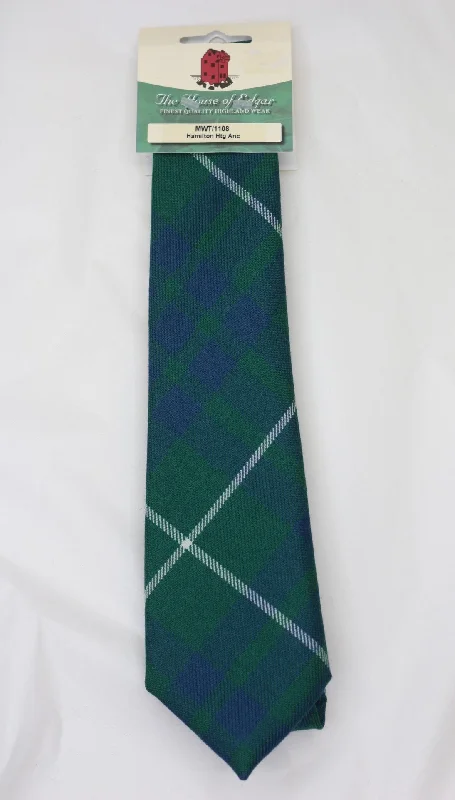 premium silk wedding necktie sets for men-Hamilton Ancient Hunting Tartan Tie