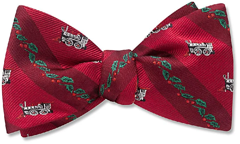 modern silk necktie combinations for office wear-Holly Station Red - bow ties