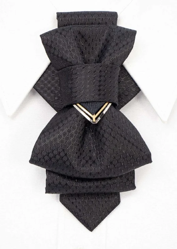 trendy business silk bow tie sets-BOW TIE "BLACK THRUSH"