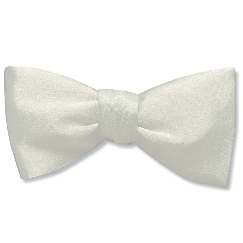 elegant business silk necktie designs-Ivory Charmeuse - bow ties