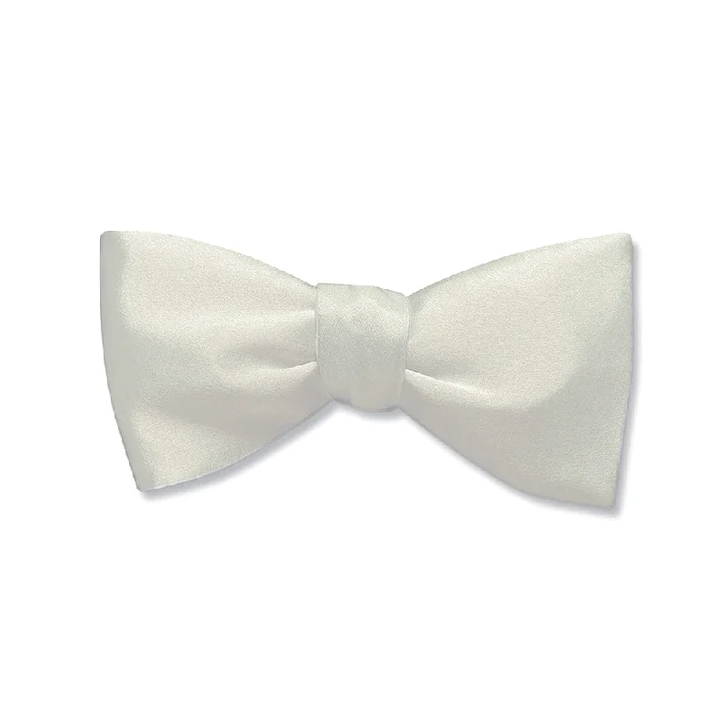 premium wedding silk necktie colors-Ivory Charmeuse - Kids' Bow Ties