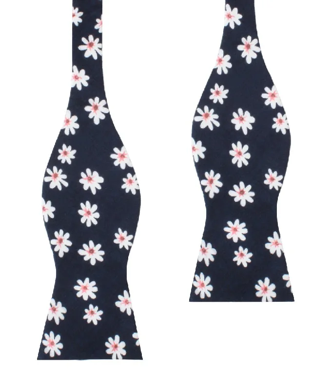 stylish business silk necktie ideas-Jamaican White Flower Self Bow Tie