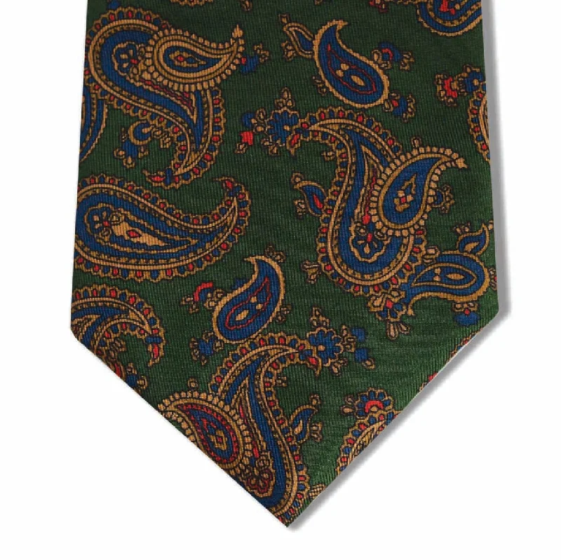 high-end silk necktie options for business events-Kelly Green Paisley Tie