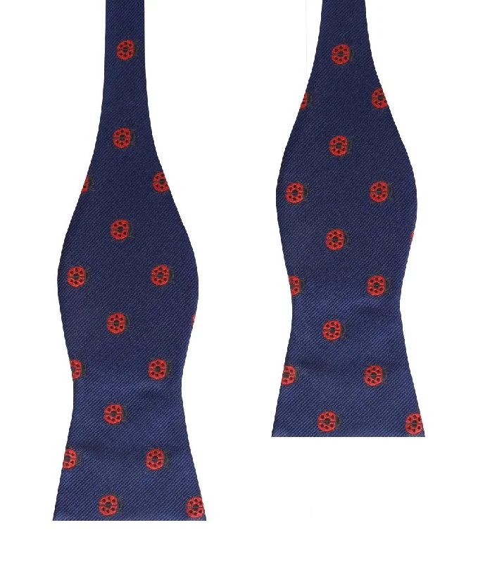 trendy wedding silk necktie designs-Ladybird Beetle Self Bow Tie