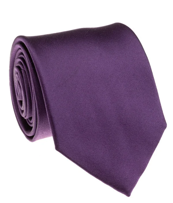 high-end silk necktie designs for office wear-Lavender Satin Tie