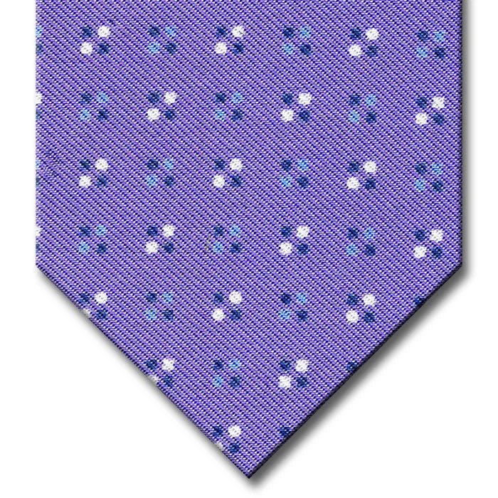 best office silk necktie designs for men-Lavender with Blue Geometric Pattern Tie