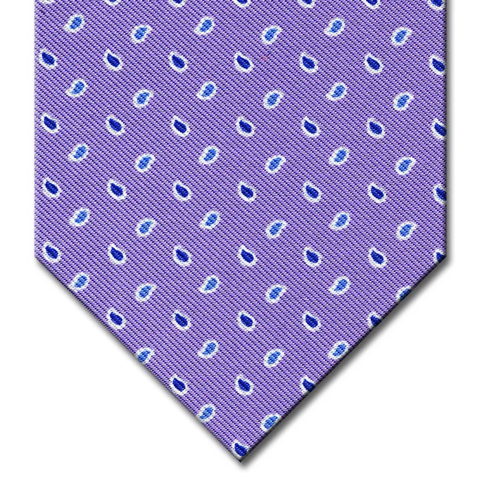 luxury silk necktie sets for formal wear-Lavender with Blue Paisley Pattern Tie